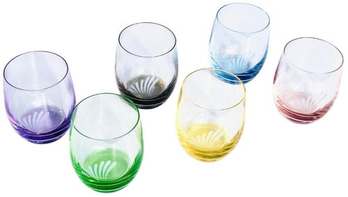 POZNIK Set of coloured glasses VITAORA for drinking support - Glass - Main image
