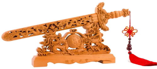 Fengshuiharmony Ručně vyřezávaný meč z broskvového dřeva - Decoration - Main image
