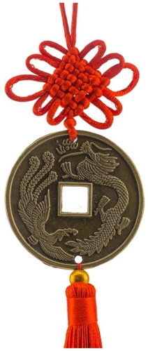 FENGSHUIHARMONY Dragon and Phoenix Coin - Charm - Main image