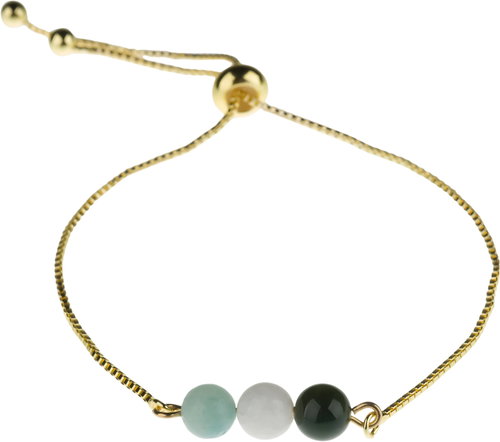 Feng Shui Harmony Gold plated bracelet with stones Virgo - Bracelet - Main image