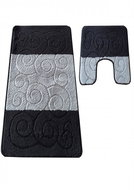 4sleep 2-piece set, MONTANA SILE, black - Bath Mat