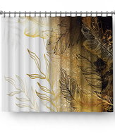 4sleep Finished curtain 150 × 250 cm with feather print black/gold - Drape