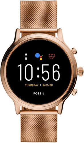 Fossil FTW6062 Gen5 Julianna HR 44mm Rose Gold Stainless Steel Mesh - Smart Watch - Main image