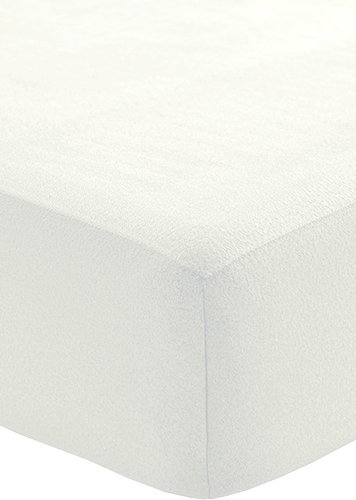 Fleece sheet with elastic band 90 × 200 cm, white - Bedsheet - Main image
