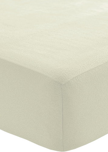 Fleece sheet with elastic band 90 × 200 cm, off-white - Bedsheet - Main image