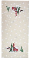 4sleep Vánoční ubrus č.16319 kostelíky 40 × 140 cm - béžový  - Runner