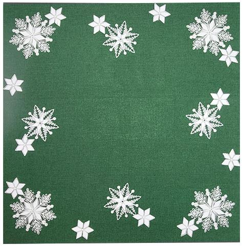 4sleep Vánoční ubrus č.15974 vločky 85 × 85 cm - zelený  - Ubrus - Hlavní obrázek