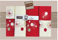 4sleep Dárkové balení ručníků a osušek Artiborda - krém/červená 52 - Towel Set