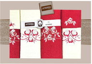 4sleep Dárkové balení ručníků a osušek Artiborda - krém/červená 53 - Towel Set