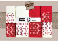 4sleep Gift pack of towels and bath towels Artiborda - cream/red 56 - Towel Set