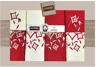 4sleep Dárkové balení ručníků a osušek Artiborda - krém/červená 57 - Towel Set