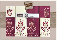 4sleep Dárkové balení ručníků a osušek Artiborda - krém/bordó 59 - Towel Set