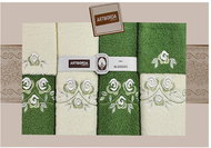 4sleep Dárkové balení ručníků a osušek Artiborda - krém/zelená 62 - Towel Set