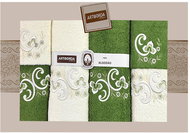 4sleep Dárkové balení ručníků a osušek Artiborda - krém/zelená 65 - Towel Set