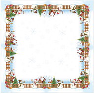 4sleep Christmas tablecloth 75 × 75 cm - snowmen, green - Tablecloth