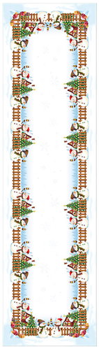 4sleep Christmas tablecloth 40 × 140 cm - snowmen, green - Runner - Main image