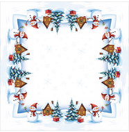 4sleep Christmas tablecloth 75 × 75 cm - snowmen, blue - Tablecloth