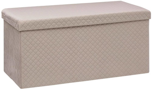 5five Simply Smart Storage bench, upholstered, velvet, 76 × 38 × 38 cm, beige - Bench - Main image