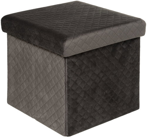 5five Simply Smart Folding pouf with storage, 31 × 30 × 31 cm, brown - Ottoman - Main image