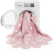 Bio kusový, ručně tkaný Little Biscuit Pink 140×140 kytka cm - Koberec