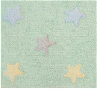 Bio kusový, ručně tkaný Tricolor Stars Soft Mint 120×160 cm - Koberec
