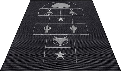 Dětský kusový Flatweave Kids Rugs 104874 Black/Cream 200×290 cm - Koberec - Main image