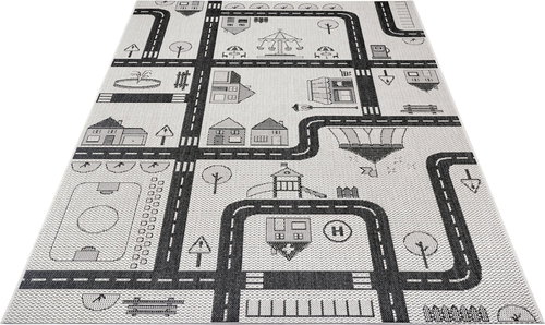 Dětský kusový Flatweave Kids Rugs 104875 Cream/Black 120×170 cm - Koberec - Main image