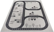 Dětský kusový Flatweave Kids Rugs 104877 Cream/Blue 80×150 cm - Koberec