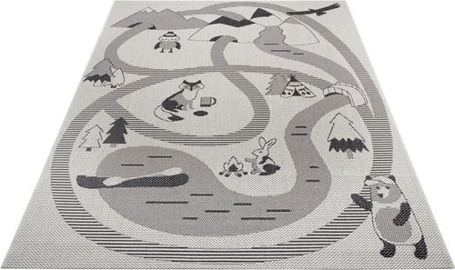 Dětský kusový Flatweave Kids Rugs 104880 Cream/Black 200×290 cm - Koberec - Main image