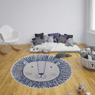 Dětský kusový Flatweave Kids Rugs 104882 Cream/Blue 160×160 cm kruh - Koberec