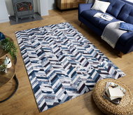 Kusový Dakota Faux Hide Jesse Blue/Grey - Koberec