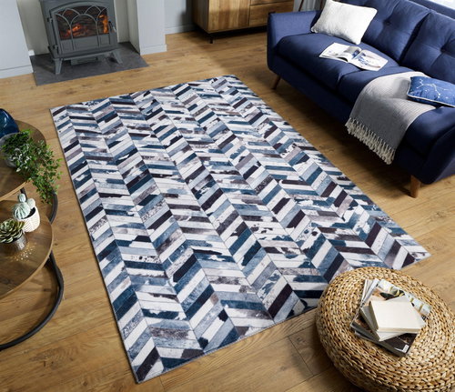Kusový Dakota Faux Hide Jesse Blue/Grey 160×230 cm - Koberec - Main image