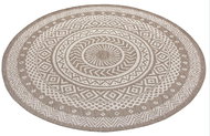 Kusový Flatweave 104854 Light-brown/Cream 160×160 cm kruh - Koberec