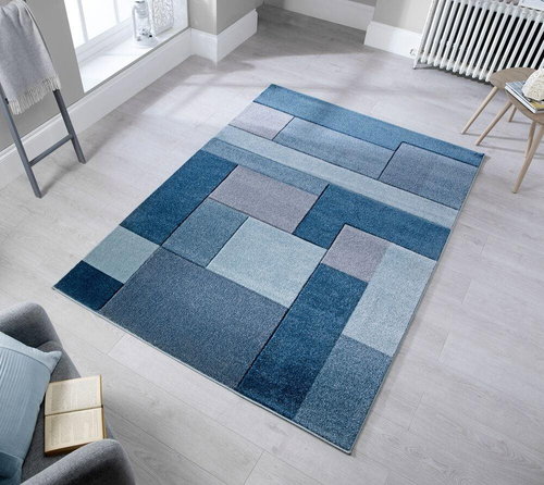 Kusový Hand Carved Cosmos Denim Blue 200×290 cm - Koberec - Main image