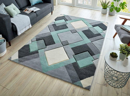 Kusový Hand Carved Nimbus Mint/Grey/Cream 120×170 cm - Koberec - Main image