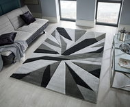 Kusový Hand Carved Shatter Black/Grey - Koberec
