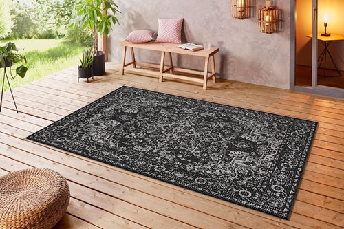Kusový orientální Flatweave 104807 Black/Cream 80×150 cm - Koberec - Main image