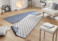Kusový Twin-Wendeteppiche 103119 blau creme 80×350 cm - Koberec
