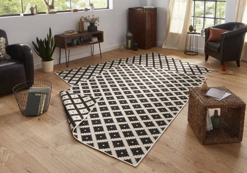 Kusový Twin-Wendeteppiche 103124 schwarz creme 80×350 cm - Koberec - Main image