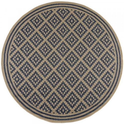 Kusový koberec Florence Alfresco Moretti Blue/Beige kruh 200×200 (průměr) cm - Koberec - Main image