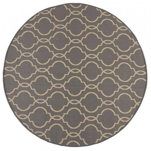 Kusový koberec Florence Alfresco Milan Anthracite/Beige kruh 160×160 (průměr) cm - Koberec - Main image