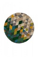 Ručne všívaný kusový koberec Illusion Prism Green / Multi kruh 160 × 160 (priemer) cm - Koberec