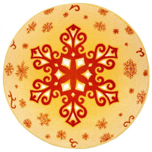Dětský koberec New Adventures 105316 Yellow-White Red 80×80 (průměr) cm - Koberec - Main image