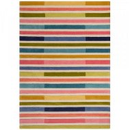 Ručne vyšívaný kusový koberec Illusion Piano Pink/Multi - Koberec