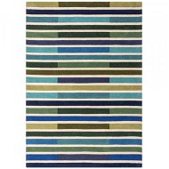 Ručne vyšívaný kusový koberec Illusion Piano Green/Multi - Koberec