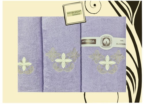 4sleep Gift pack of towels and bath towels Artiborda, colour purple 86 - Towel Set - Main image