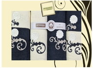 4sleep Gift set of ARTIBORDA towels, 6 pcs, colour black/cream 182 - Towel Set