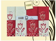 4sleep Gift set of ARTIBORDA towels, 6 pcs, colour red/cream 172 - Towel Set