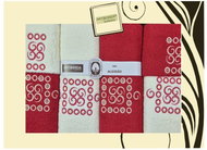 4sleep Gift set of ARTIBORDA towels, 6 pcs, colour red/cream 174 - Towel Set