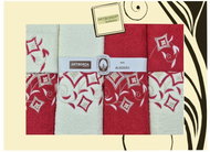 4sleep Gift set of ARTIBORDA towels, 6 pcs, colour red/cream 175 - Towel Set